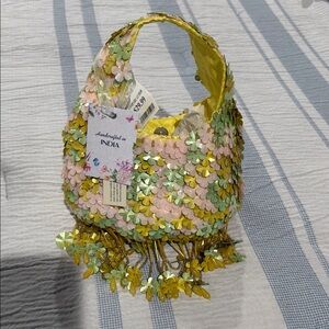 Floral Sequin Handbag